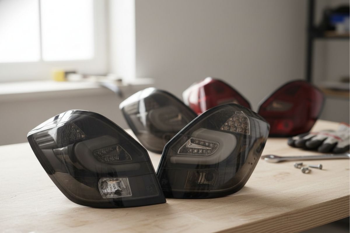 mehrere Skoda Rücklichter auf Tisch